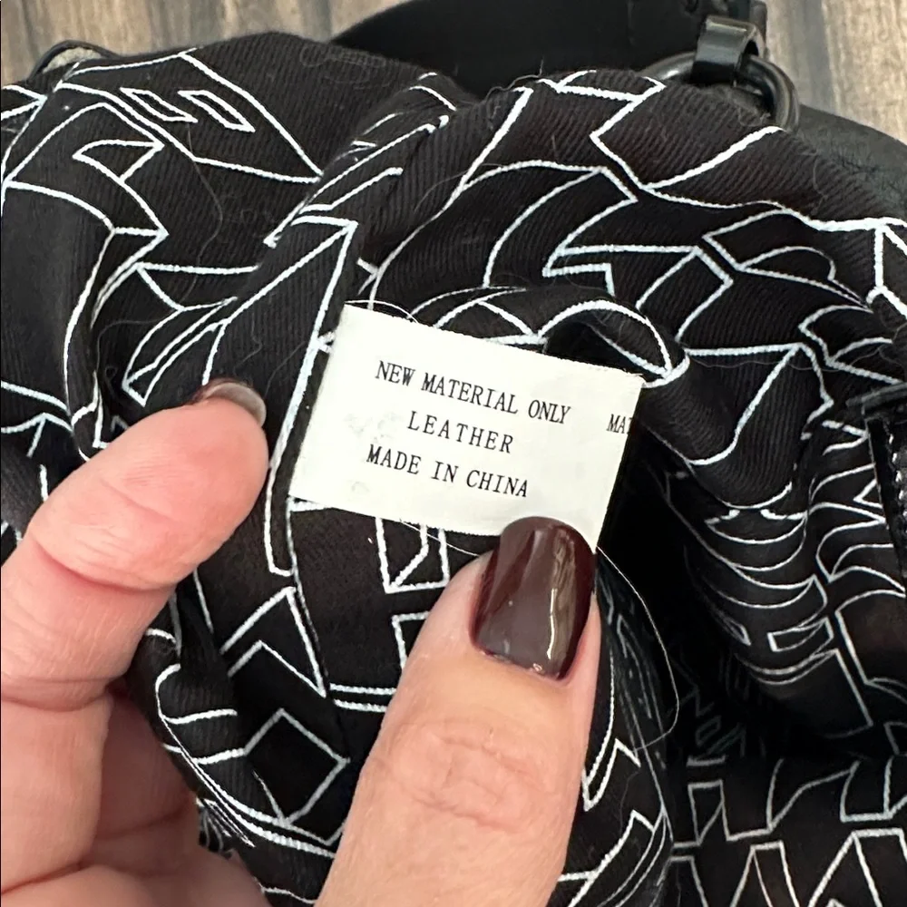 L.A.M.B. Black Leather Bucket Backpack - Picture 8 of 14